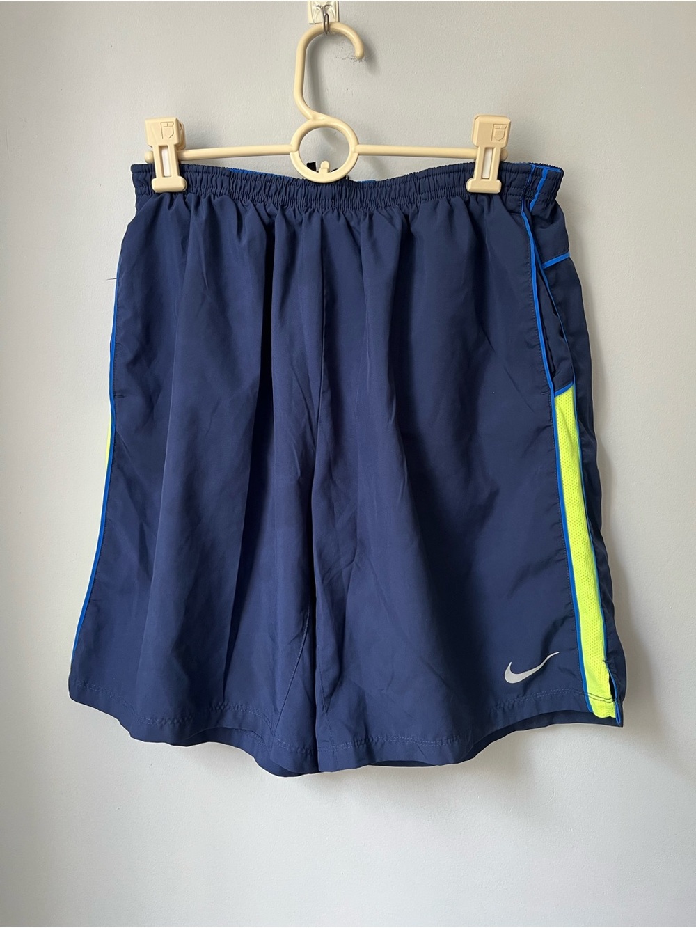 Nike Shorts Mens Large Dri-Fit Athletic Active Drawstring Blue Green Running